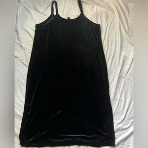 Vintage Lane Bryant Venezia Long Spaghetti strap Black Velvet dress size…